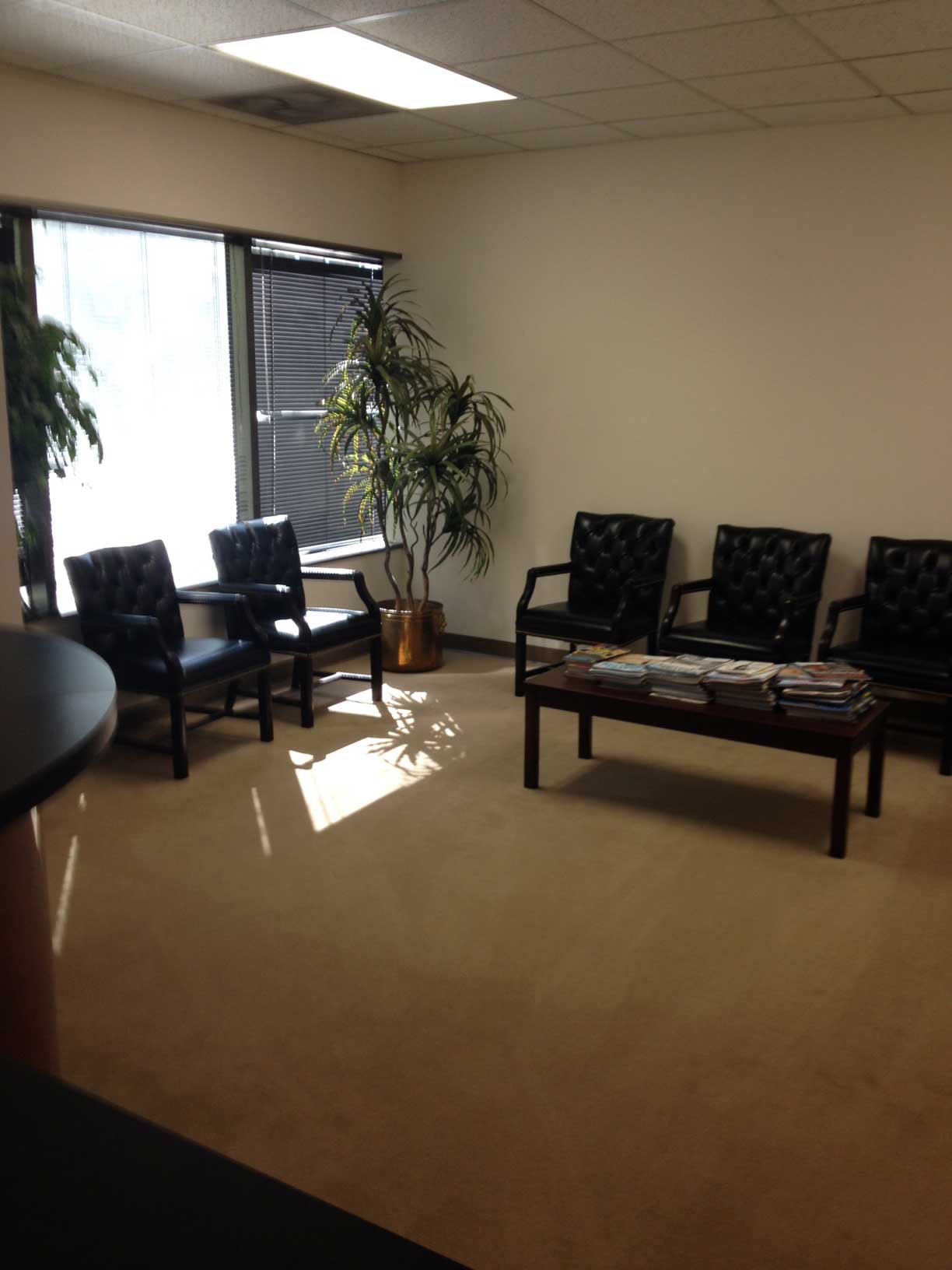 Waiting room at Spencer & Associates' office